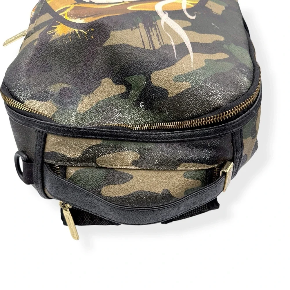 Sprayground Army Lips Bullet Backpack Camouflage Laptop Compartment 18x12 Street